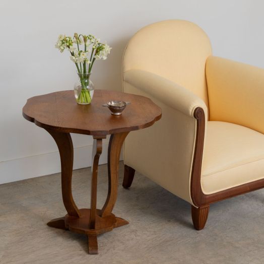 French Carved Wood Gueridon Table