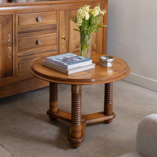 French Oak Table by Charles Dudouyt