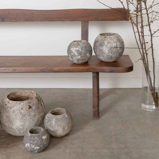 1960s French Concrete Ball Planter, Small