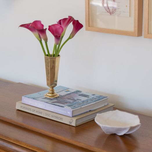 1950s French Brass Faceted Vase