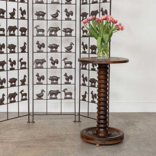 French Carved Side Table by Charles Dudouyt
