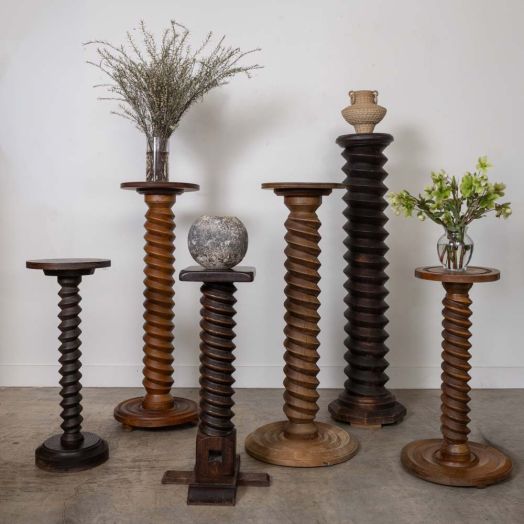 Large French Carved Wood Pedestal Stand