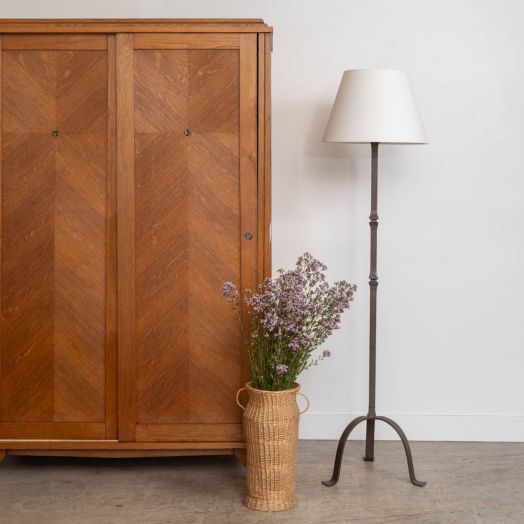 French Iron Brutalist Floor Lamp