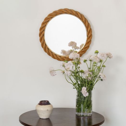 French Rope Mirror in the Style of Audoux Minet