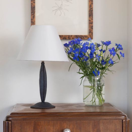 Petite French Art Nouveau Iron Table Lamp