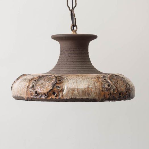 1970s Danish Stoneware Ceramic Ceiling Light