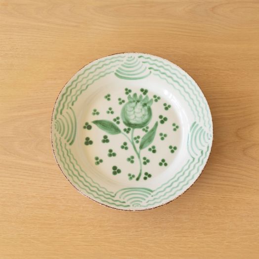 Dinner Plate with Pomegranate, Green