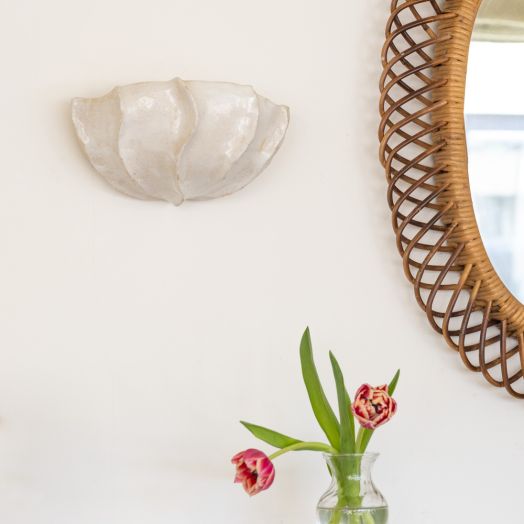 Ailes Sculptural Sconce, Glazed