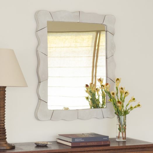 Ceramic Wavy Mirror, Large