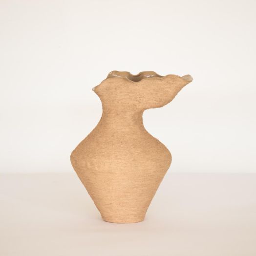 Flutter Vase, Tan