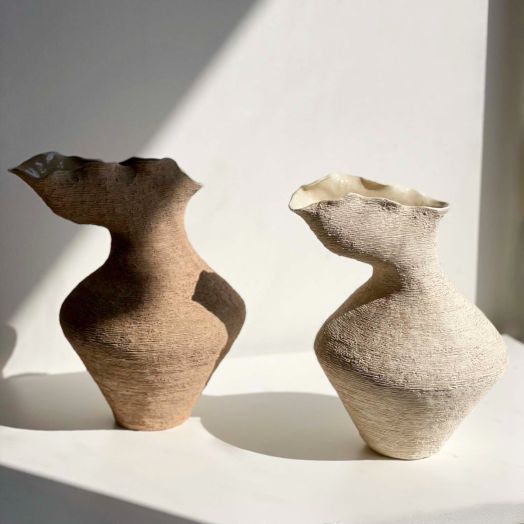 Flutter Vase, Cream