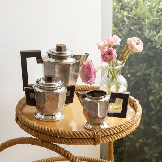 French Art Deco Silver Tea Set