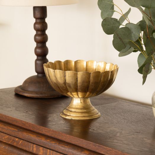 French Scalloped Brass Bowl