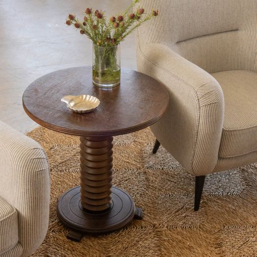 French Wood Side Table by Charles Dudouyt - ON HOLD
