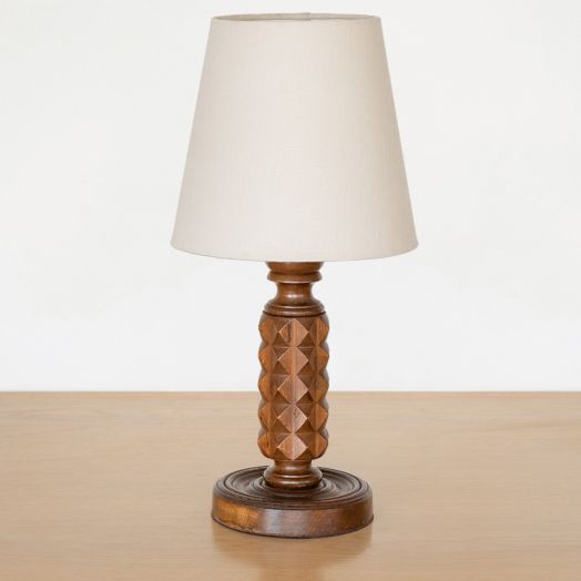 French Carved Wood Table Lamp