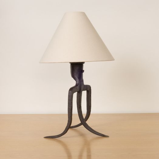 French Brutalist Iron Table Lamp