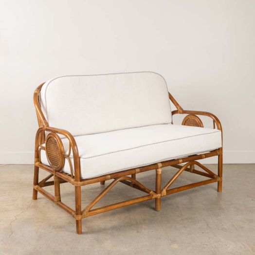 French Rattan and Cane Settee - ON HOLD
