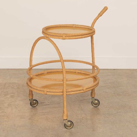 French Rope Bar Cart by Audoux-Minet
