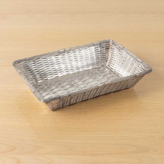 French Silverplate Woven Basket, Christofle Gallia