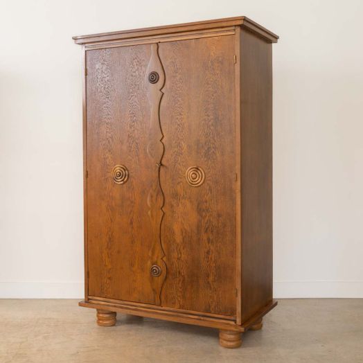 1940s French Wood Cabinet by Charles Dudouyt