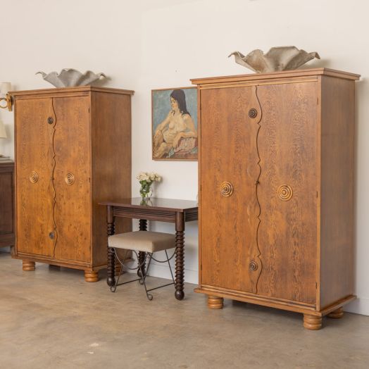 1940s French Wood Cabinet by Charles Dudouyt