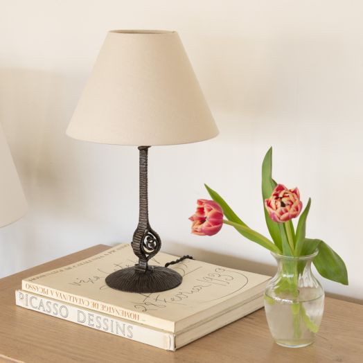 French Art Nouveau Iron Table Lamp