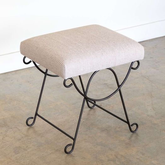 Panoplie Iron Loop Stool, Brown Stripe