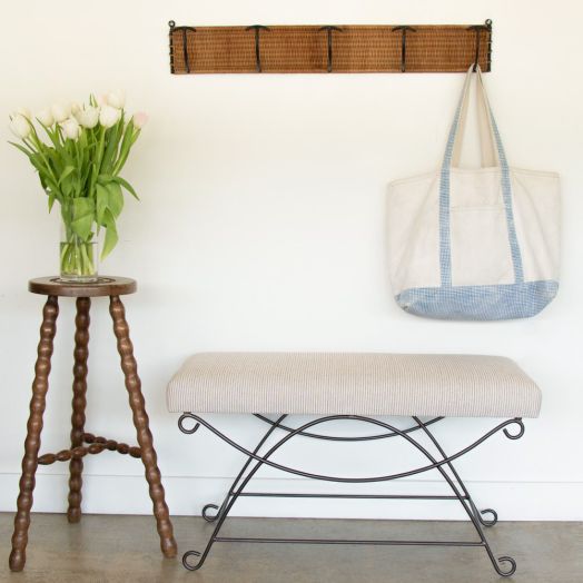 Panoplie Iron Loop Bench, Brown Stripe
