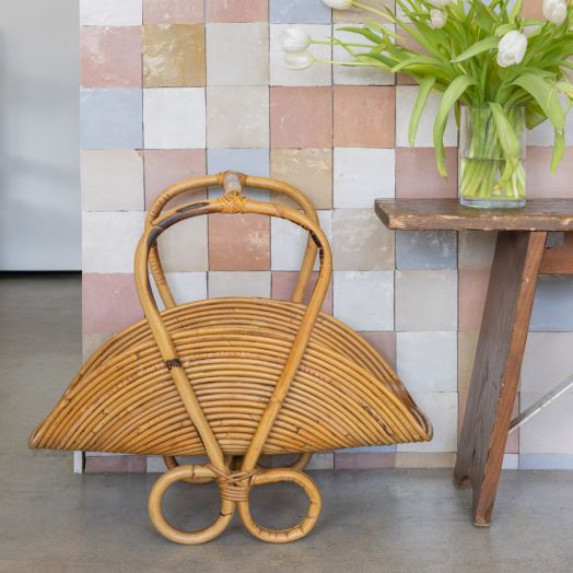 Italian Rattan Magazine Rack