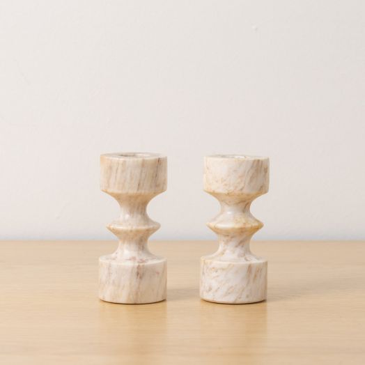 Pair of French Marble Candleholders