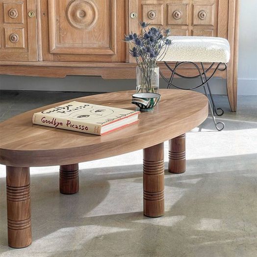 Panoplie Oval Coffee Table, Walnut