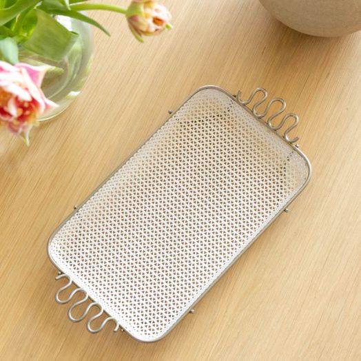Perforated Metal Tray in the style of Mathieu Mategot
