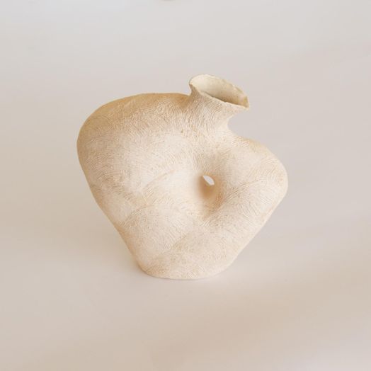 Shrug Vase, Cream