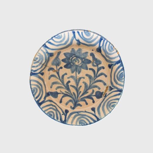 19th c. Spanish Blue Fajalauza Lebrillo Bowl