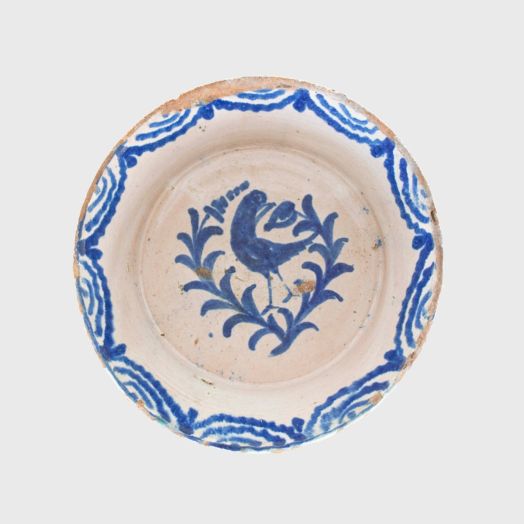 19th c. Spanish Blue Fajalauza Lebrillo Bowl