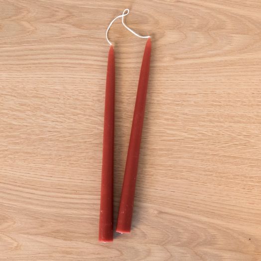 12" Tapered Candles, Clay