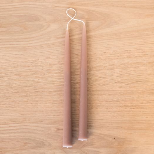 12" Tapered Candles, Greige