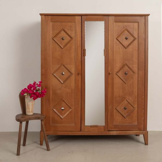 1950s French Carved Wood Cabinet