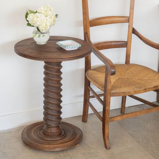 French Wood Side Table in the Style of Charles Dudouyt