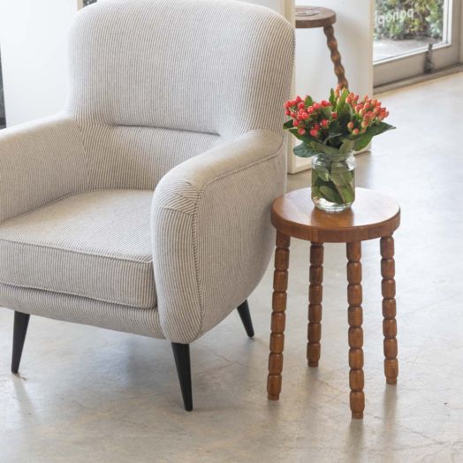Tall French Carved Wood Stool