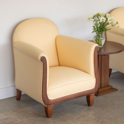 Pair of French 1920s Art Deco Club Chairs