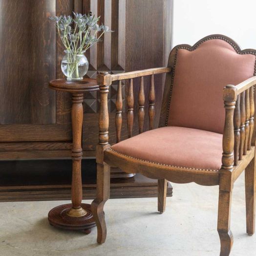 French Carved Wood Pedestal Table