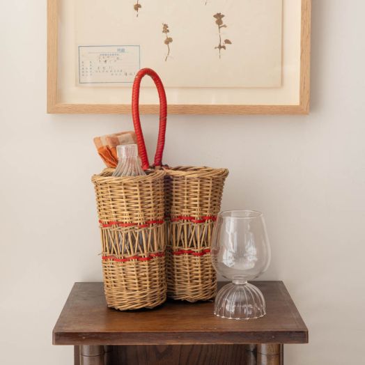 French Wicker Wine Bottle Holder